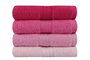 Aucune Juego de 4 toallas de mano - 50 x 90 cm - Rosa